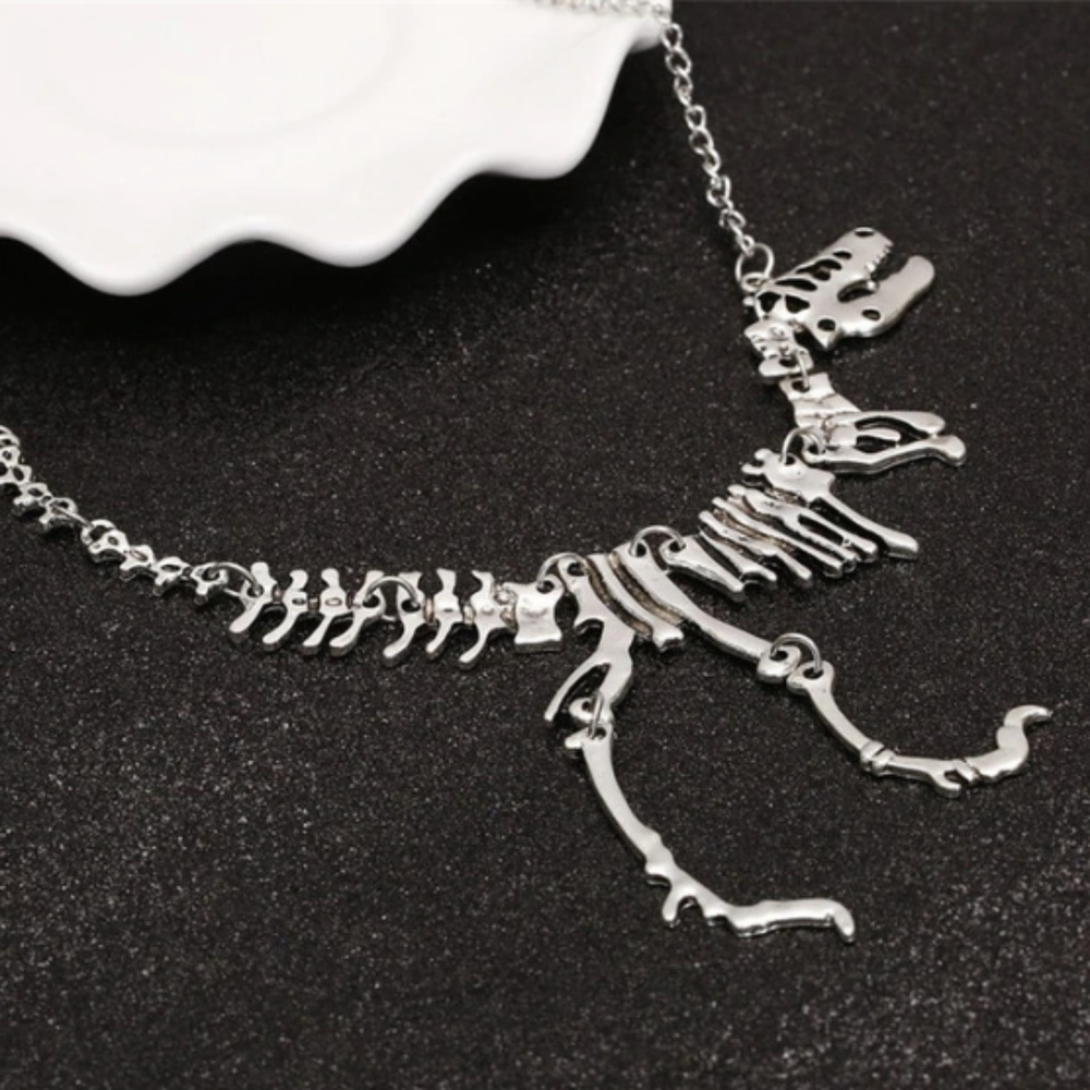 NEW SIlver TREX T-Rex Dinosaur Necklace